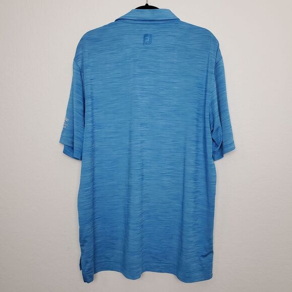 FootJoy Mens Golf Polo Size L Blue Short Sleeve Logo - Picture 7 of 9